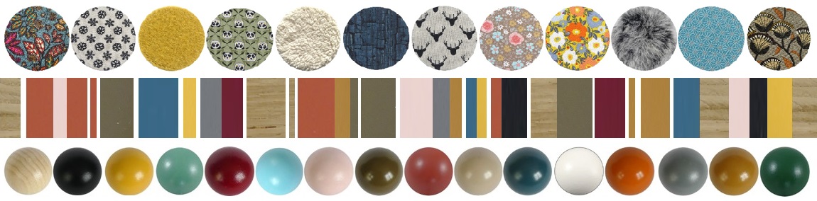 ens rangée pastilles socles boules