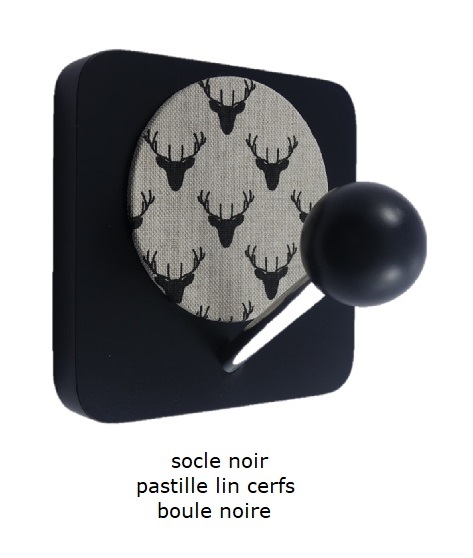 Patère socle carré noir