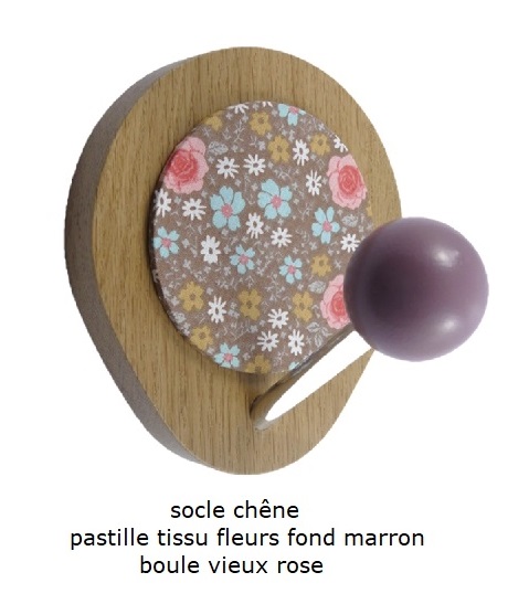 Patère socle poire chêne