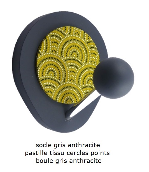 Patère socle poire gris anthracite