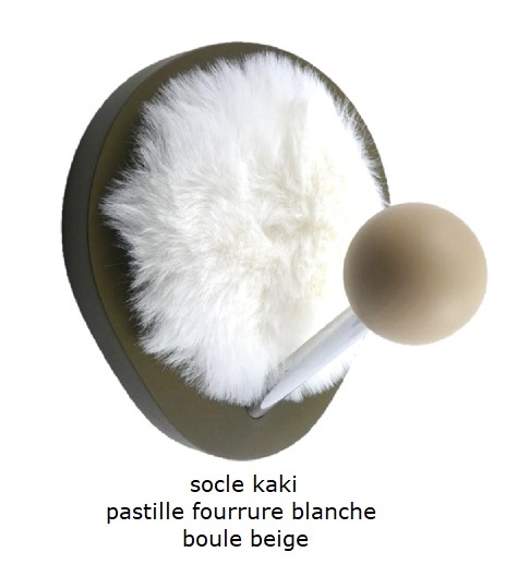 Patère socle poire kaki