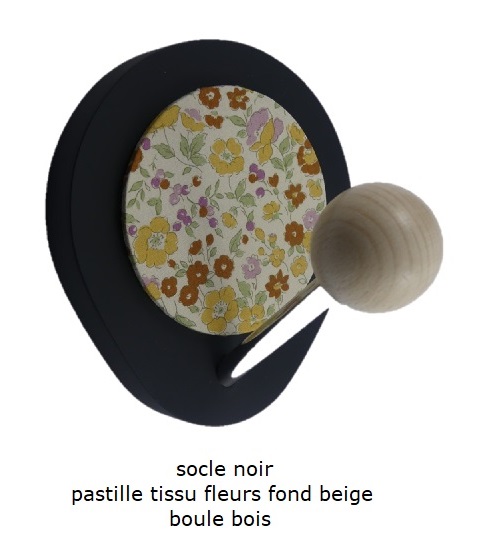 Patère socle poire noir