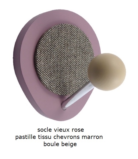 Patère socle poire vieux rose